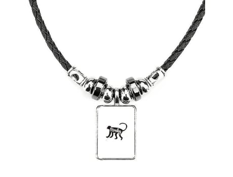 Collar de animales en blanco y negro de mono