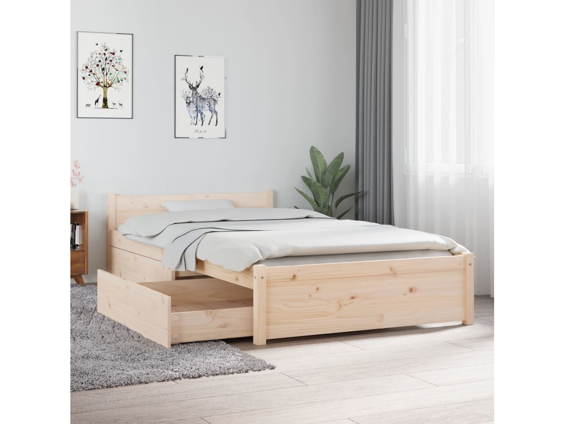 vidaXL Estructura de cama con cajones 120x190 cm
