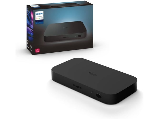 Philips Hue Play hdmi sync box caja de sincronización para tv pc y luces 4k hace que la luz cambie contenido pantalla compatible alexa google home smart lights hasta bluetooth wifi negro dolby vision hdr+10