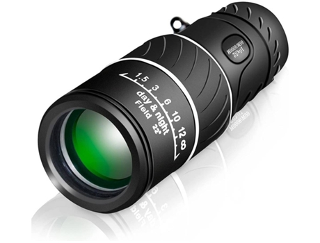 Monocular 12 * 50 Lupa monocular de alta potencia con adaptador de teléfono y trípode Lente impermeable Bak4 Prism-negro